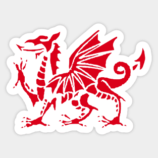 Stylized Welsh Red Dragon Sticker